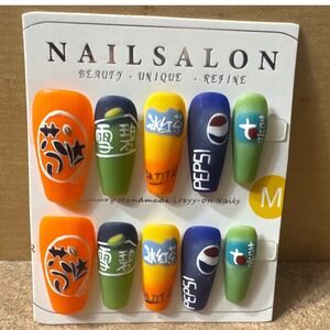 Decyn-on Pop Press-On Nail Set – Pepsi & Asian Typography Edition